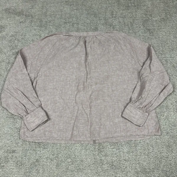 Quince Peasant Top Womens XL European Linen Popover Shirt Mauve Pink Boxy Eco - Image 5
