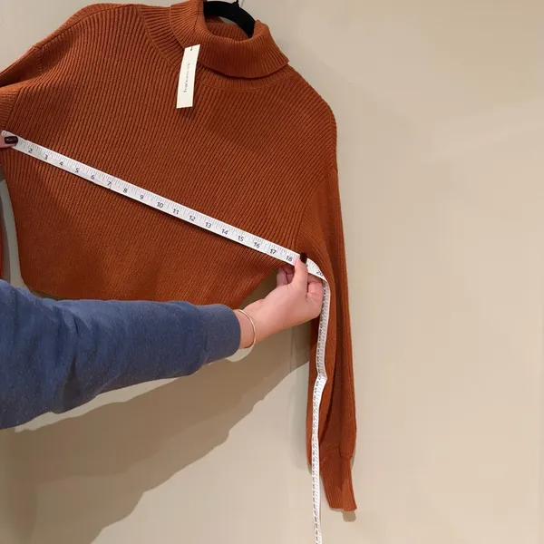 Francesca’s Orange Cropped Turtleneck Sweater NWT - Image 3