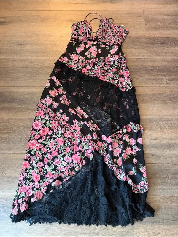 For Love & Lemons Rosalyn Patchwork Lace Maxi Dress- size Small - Image 3