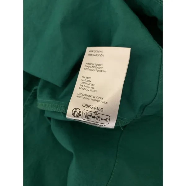 Anthropologie Polly Dress Button Front Green Pleated A Line Casual XS - Image 6