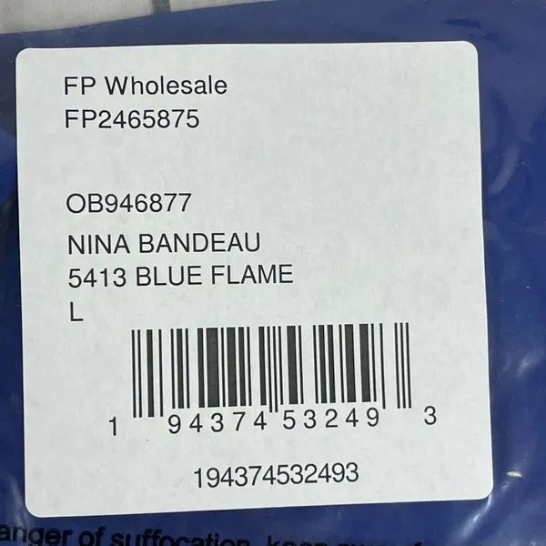 Free People Intimately Nina Bandeau Bra Large Strapless Blue Flame Strapless New - Image 5
