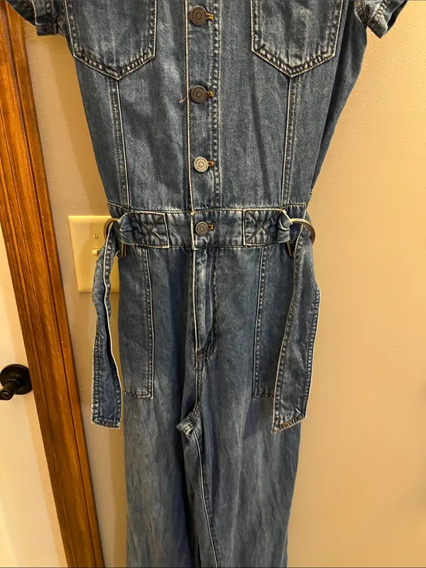 Habitual Denim Blue Short-Sleeve Utility One-Piece - Image 13