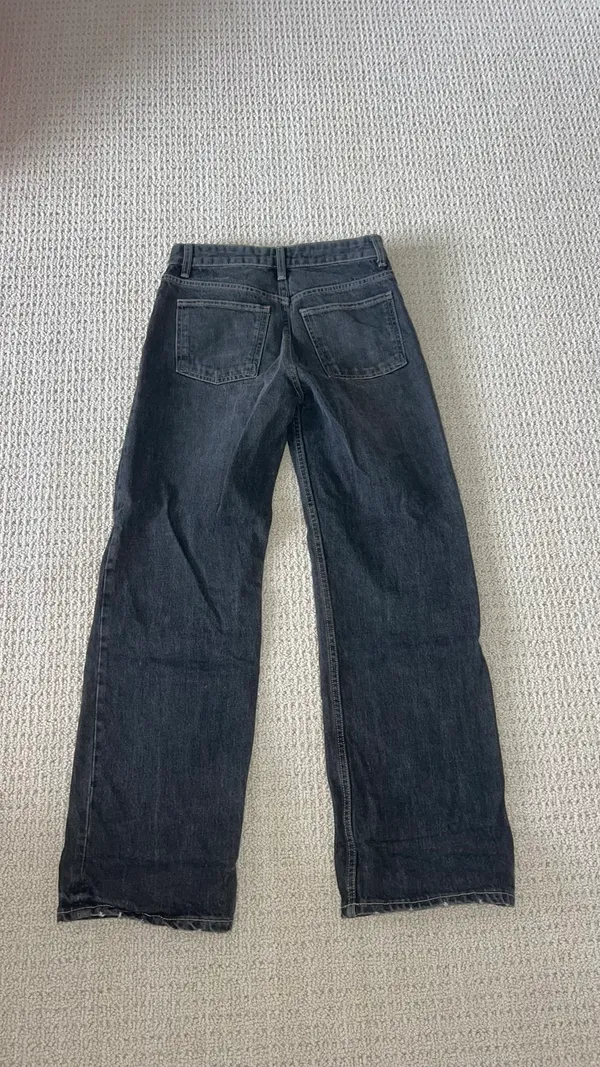 ZARA Wide-Leg High-Rise Jeans Black Denim - Image 3
