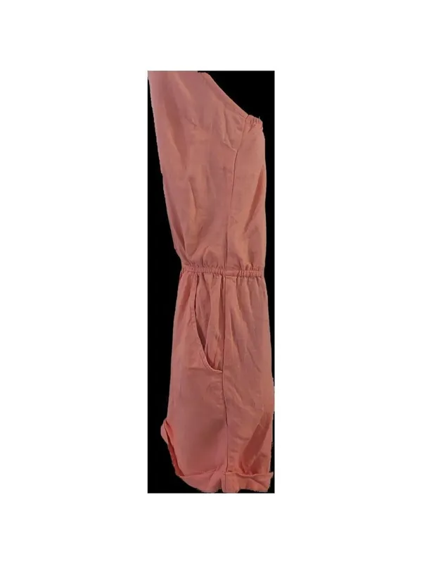 JustFab Coral Cargo Romper Cross Back Short Size Small - Image 3