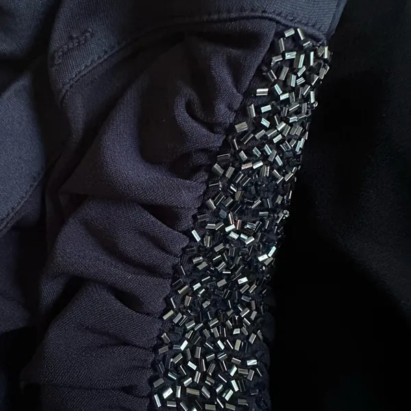 Laundry by Shelli Segal Formal Gown Navy One Shoulder Crystal Bead Ball Wedding - Image 4