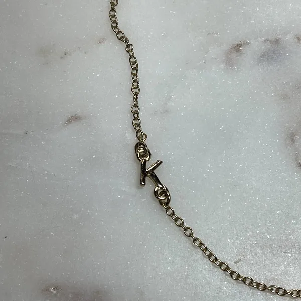 BaubleBar SugarFix | Gold Tone "K" Initial Necklace - Image 2