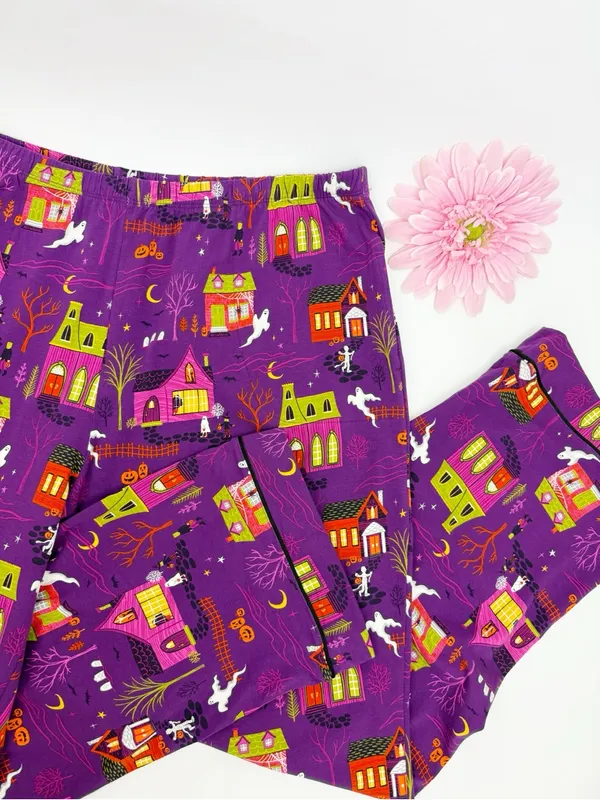 BedHead PJs Spooky Town Halloween Classic Stretch Jersey Pajama Set Full Length - Image 12