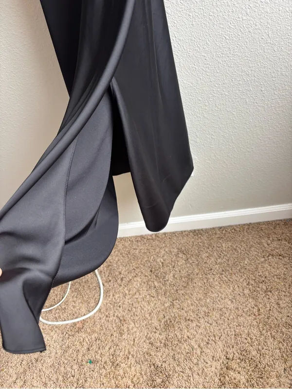 Sleek Black Slip Midi Dress - Image 5
