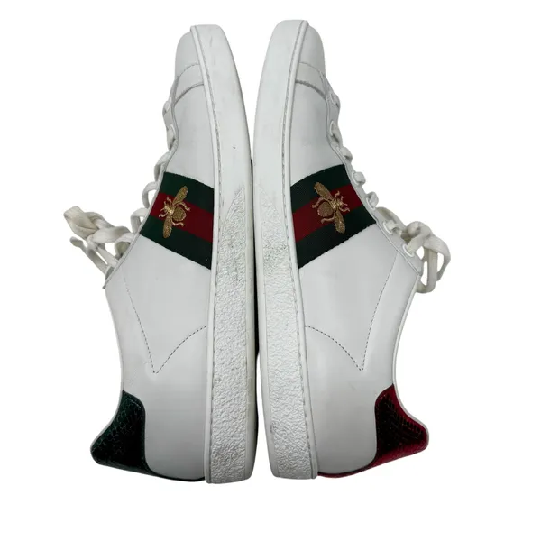 Gucci Ace Bee Sneakers White Leather Low Top EU 41 - Image 8