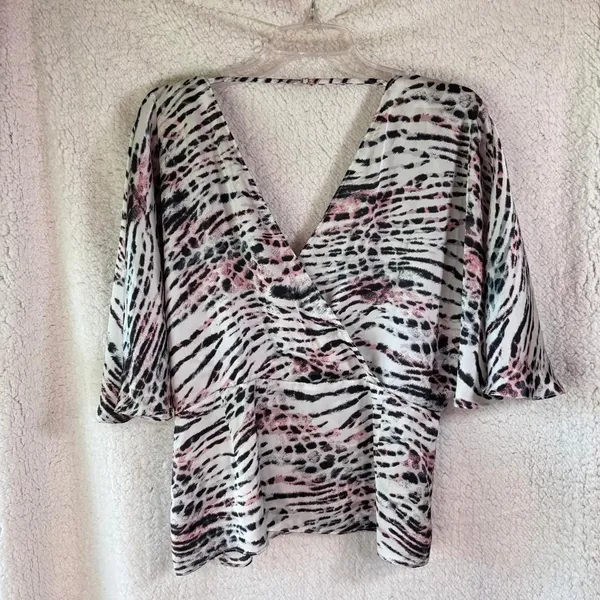 Naked Zebra Cropped Top Zebra Print V Neck Women's‎ - Image 2