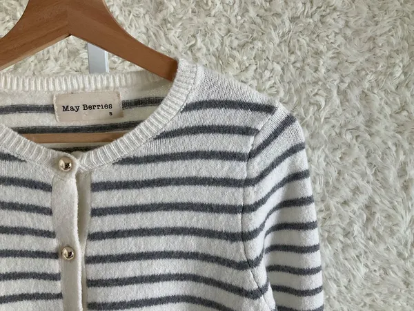 MAY BERRIES WOMEN'S SOFT STRIPED CARDIGAN~SIZE SMALL - Image 7
