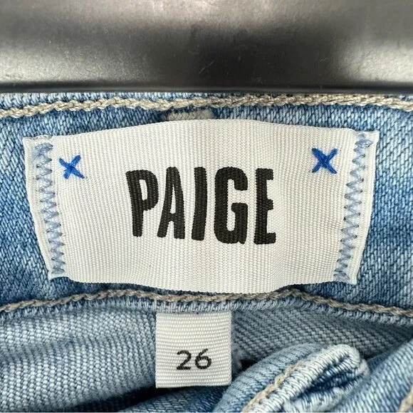 Paige Women's‎ Size 26 Denim Jeans Cindy Raw Hem Light Wash High Rise Classic - Image 4