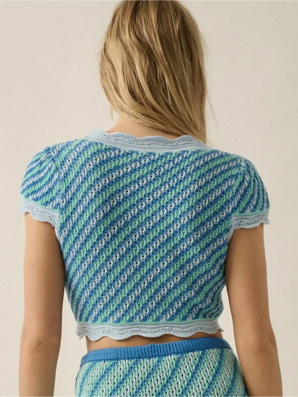 Crochet tie front top Size M - Image 3