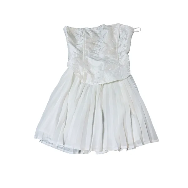 NWOT Lulus Size Small Laubrey White Floral Jacquard Mini Dress Formal Glam - Image 3