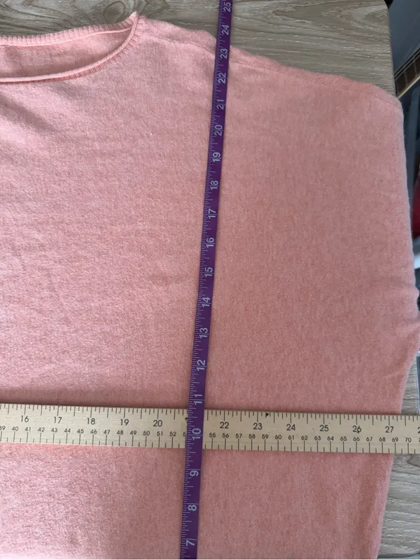 Eileen Fisher Medium Oversize Sleeve Tee Organic Cotton Pastel Orange Dolman - Image 5