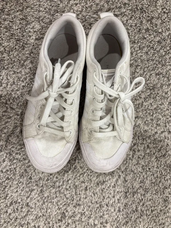 White Platform Adidas Sneakers - Image 2