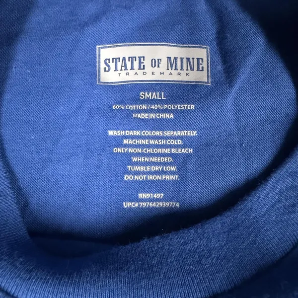 State Of Mine Shirt Womens Small Blue Georgia State Graphic Long Sleeve Tee - Image 4