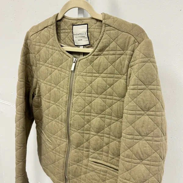 Bagatelle Women's Quilted Zip Up Spring‎ Jacket Windbreaker Olive Green Large - Image 6