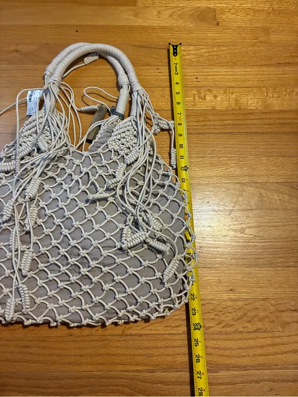 Monserat De Lucca Macrame Belen Tote Purse Handbag Cream Ivory Women’s NWT - Image 10