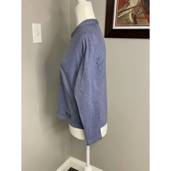 Patagonia Womens Blue Heathered Quarter Zip Pullover Long Sleeve Top Small - Image 3