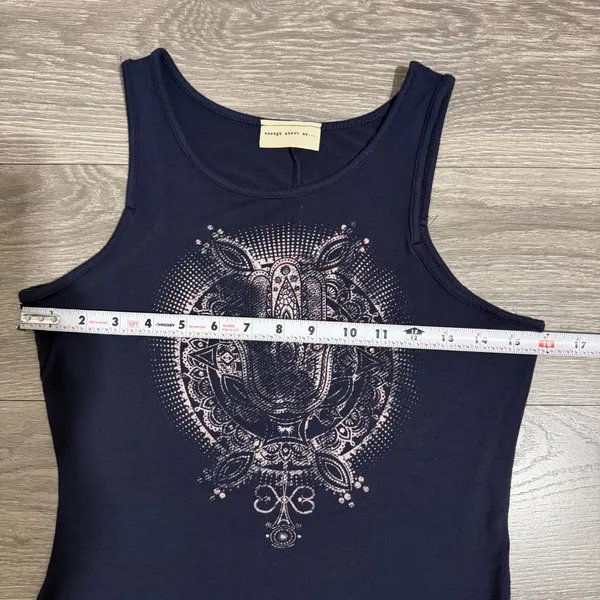 Celestial Maxi‎ Dress S Navy Blue Hamsa Mandala Graphic Sleeveless Bodycon Boho - Image 3