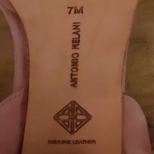 Antonio Melani‎ Suede Platform Sandals Womens Size 7 Pink Leather Ankle Strap - Image 3