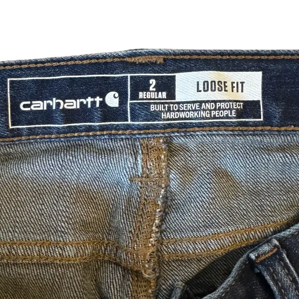 Carhartt Rugged‎ Flex Loose Fit Jeans Dark Wash Indigo Denim Size 2 Reg BD2731-W - Image 3