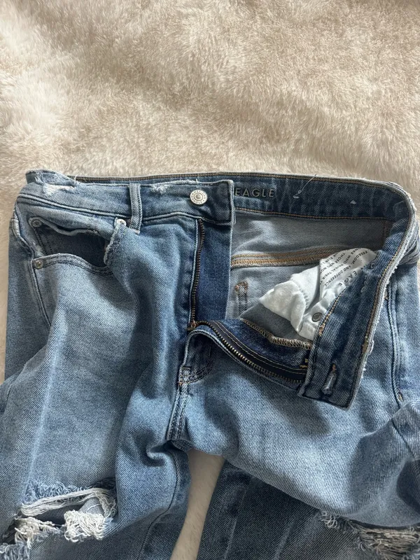 American Eagle Stretch Ripped Wide Leg Jeans - Image 6