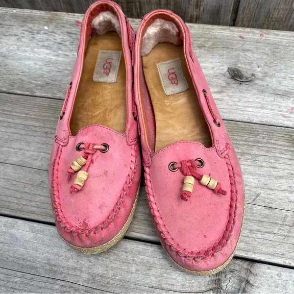 UGG Suzette Pink Moccasins Loafer Slip Ons Size 8 - Image 8