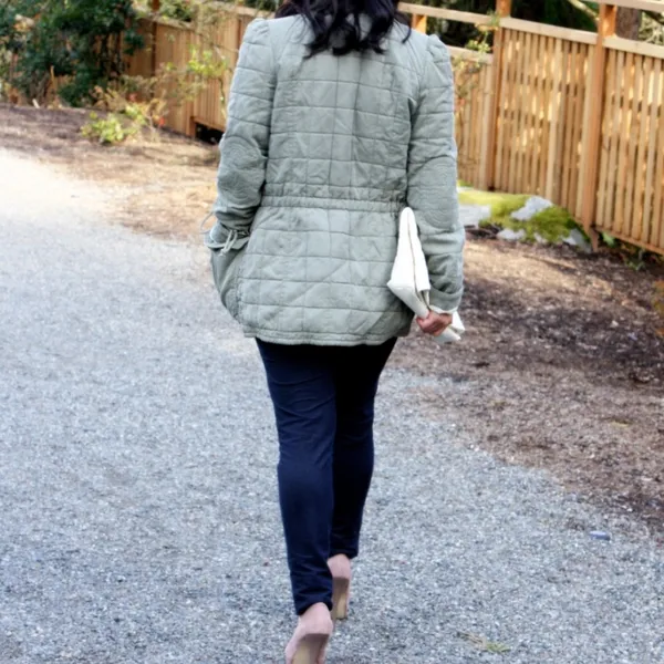 Aritzia Wilfred Marquis Black Quilted Coat Jacket w/ Adjustable Cinched Waist - Image 10