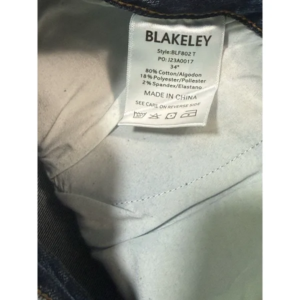 Blakeley Jeans size 4x rebel tummy control dark blue 34" inseam wide leg - Image 12