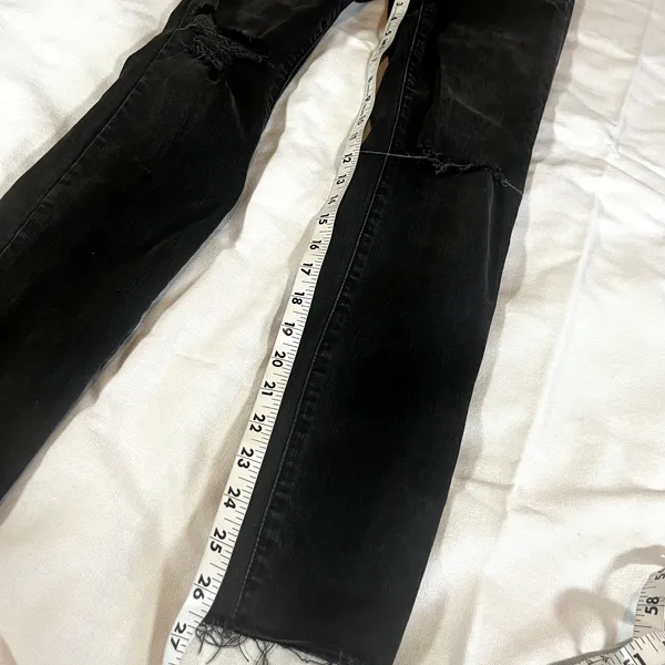 Madewell 9” High Rise‎ Skinny Distressed Knees Womens Size 25 Faded Black Jeans - Image 7