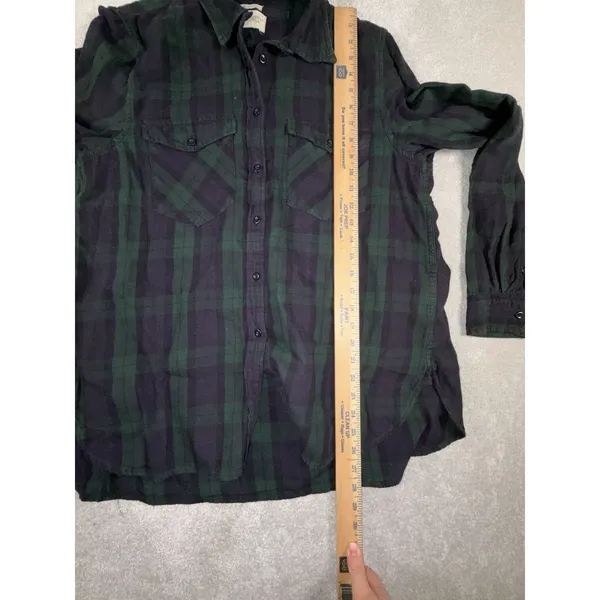 womens ralph lauren denim & supply navy green‎ plaid xl shirt Button Up Blouse - Image 7