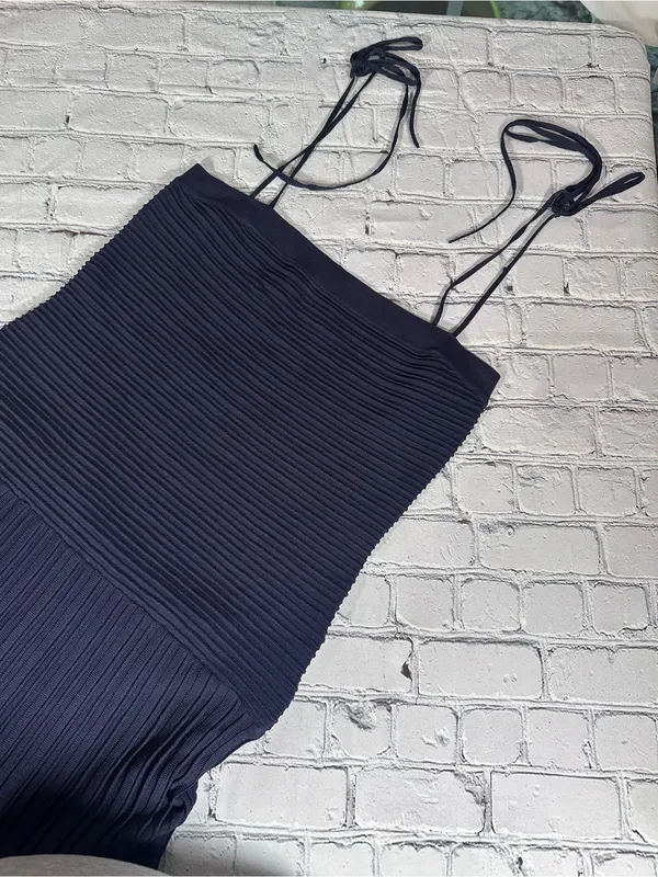 Modern Citizen Chan Ottoman-Knit Navy Blue Dress size Large - Image 6