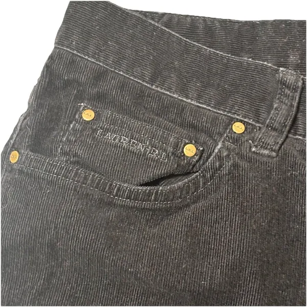 LAUREN Ralph Lauren Classic Straight‎ Black Corduroy Jeans Women's Size 10 - Image 6