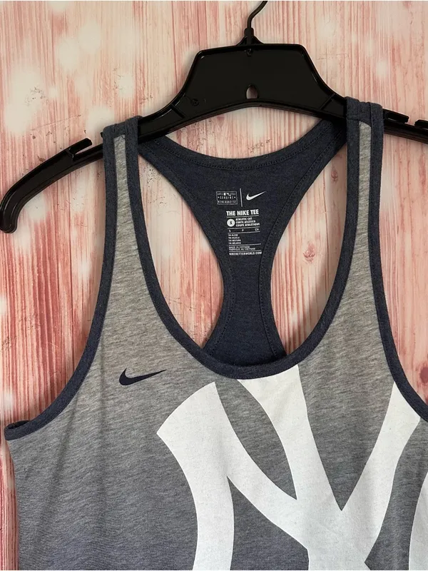 Nike Athletic Cut MLB New York Yankees Navy Ombre Gray Logo Tank Top Sz S - Image 2
