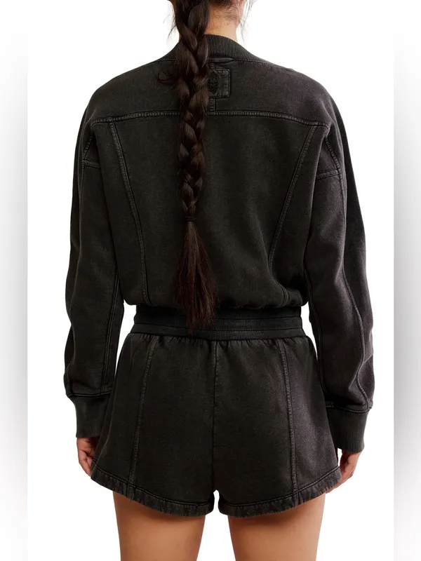 Free People Intercept Romper Black - Image 4