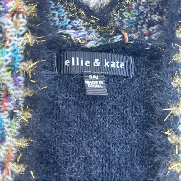 Ellie & Kate Black‎ Embroidered Fringe Cardigan - Image 5