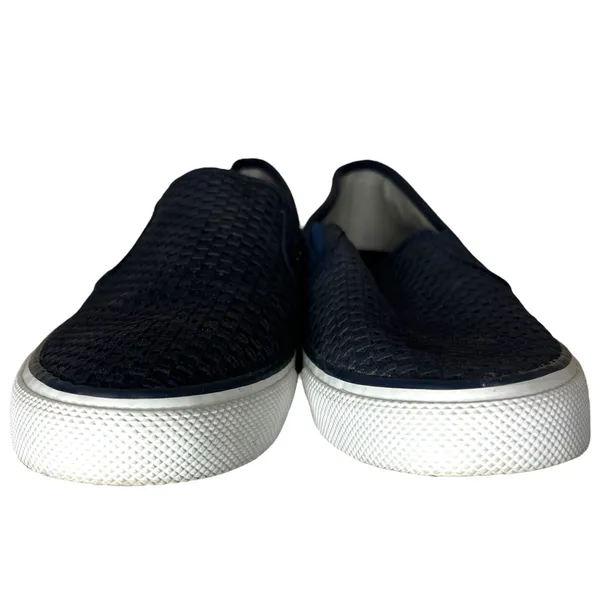 Sperry (8) Seaside Navy Emboss Woven Textured Elastic Slip On Loafer Shoe - Image 5