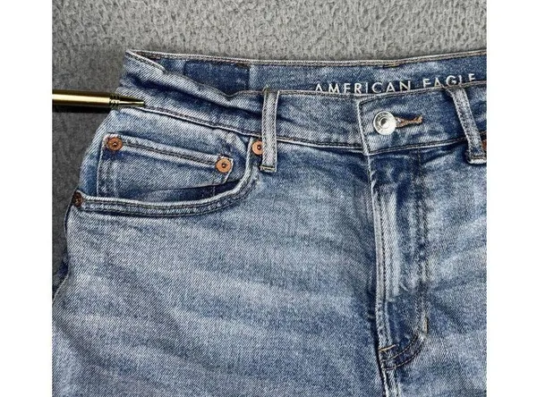 American Eagle Denim Shorts Women 8 Highest Rise 90s Boyfriend Raw Hem Festival - Image 7