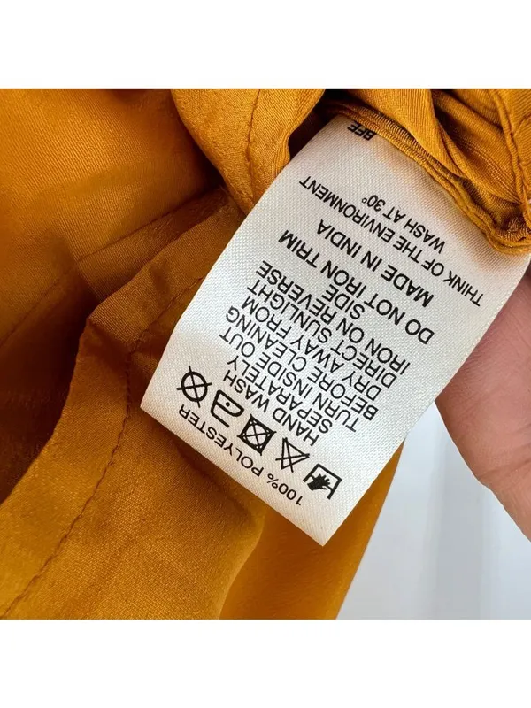 ASOS 60s Retro Mod Shift Dress Beaded Peter Pan Collar Mustard Yellow Size 8 - Image 12