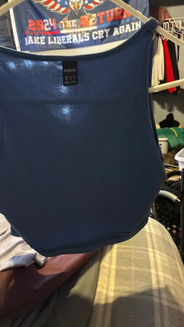 Shein Crop Top Tank Blue - Image 2