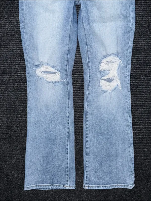Buckle Black Fit No 53 Tailored Bootcut Stretch Jeans 26x29 Mid Rise Light Wash - Image 4