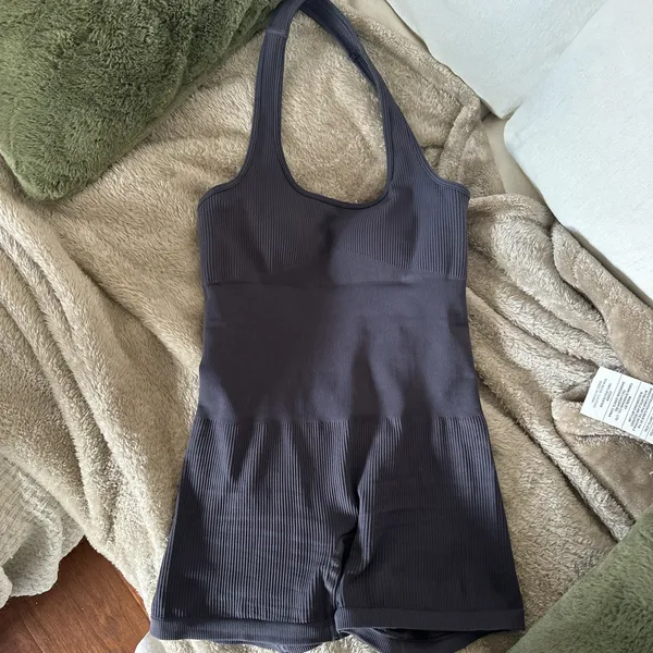 Amazon Grey halter workout bodysuit romper - Image 3