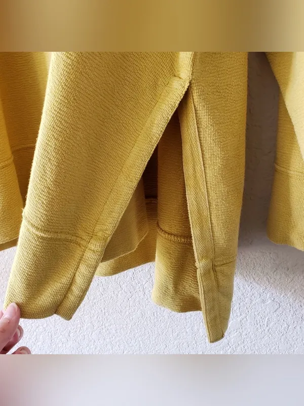 Aerie Oversized Crewneck Golden Mustard Yellow Tunic Sweater Size Large - Image 2