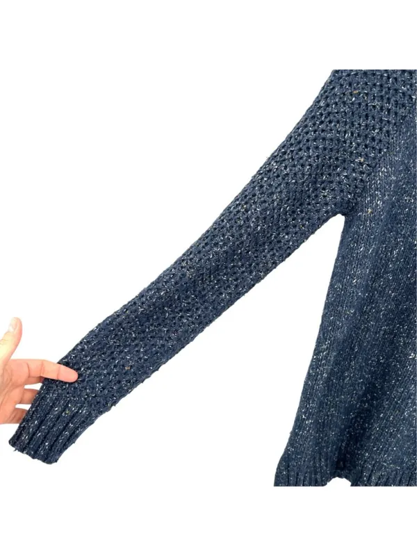 PrAna Ibid Navy Blue Knit Mock Neck Tunic Sweater Size Small Cabincore Gorpcore - Image 4