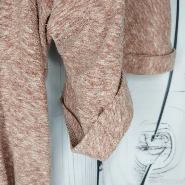 Free People Beach Heathered Dusty Pink Asymmeteical Loose Fit Boho Cover-Up - Image 4