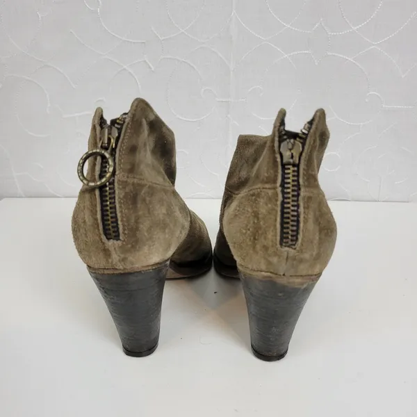 Fiorentini & Baker Womens Boots Size 40 Brown Suede Back Zip Ankle Heels - Image 4