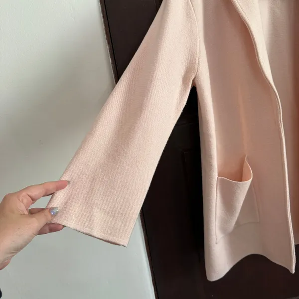 J. CREW | Sophie Pastel Pink Cotton Merino Blend Sweater Blazer | Medium - Image 7