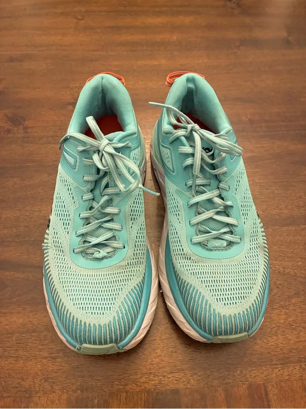 Hoka Bondi 7 Women’s 10.5 Sneakers Aquarelle Blue Aqua Shoes Running Used - Image 2